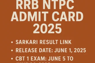 RRB NTPC Admit Card 2025