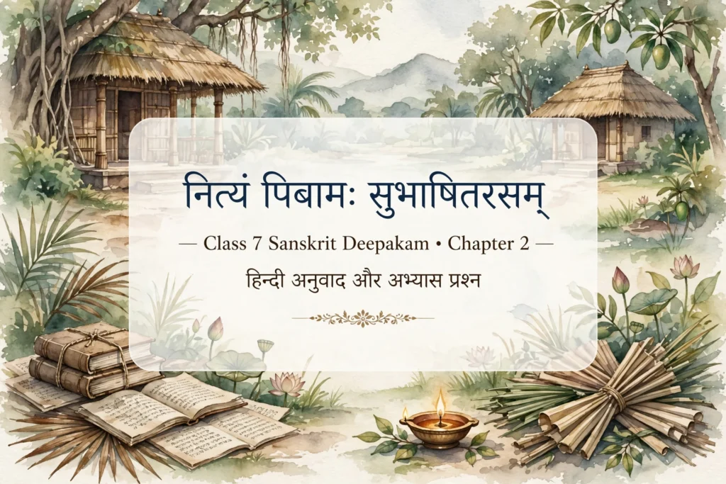 Class 7 Sanskrit Deepakam Chapter 2 Nityam Pibamah Subhashitarasam