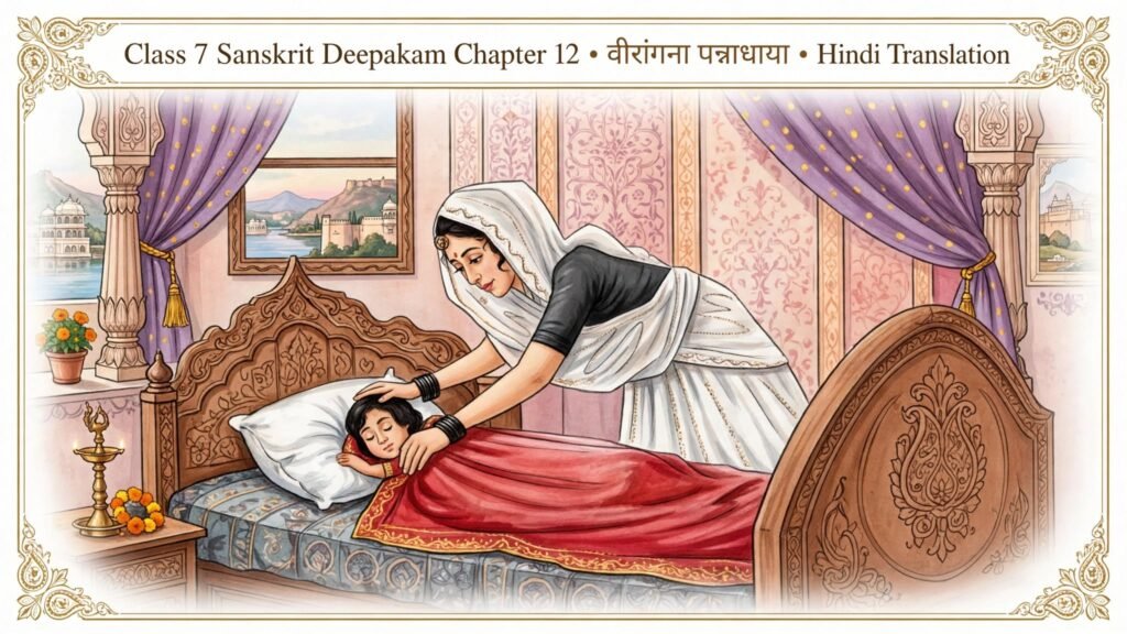 Class 7 Sanskrit Deepakam Chapter 12 Virangana Pannadhaya